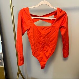 Anthropologie | The Viv Long-Sleeve Bodysuit in Bright Red | Large